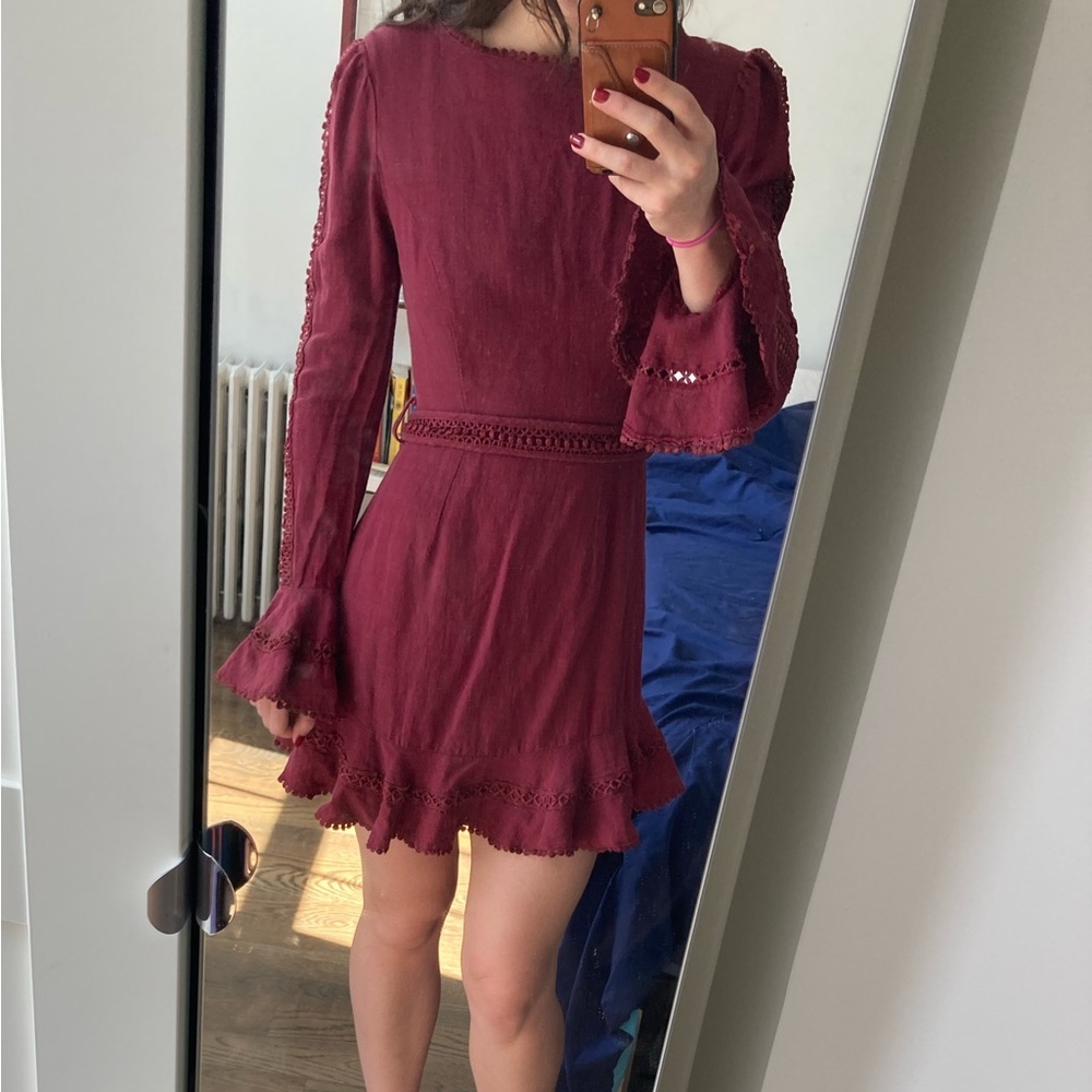 Red Linen Mini Dress